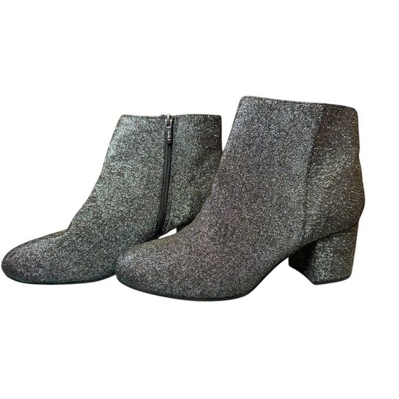 Sam Edelman Circus Ankle Booties Black Silver‎ Glitter Sparkly Size 12.5W New - Picture 1 of 8